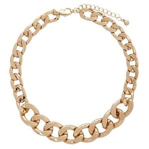 F21 Gold Chunky Curb Chain Necklace